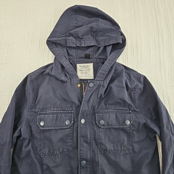 DB Supply Coat Adult Men's Size Small Navy Blue Chore Coat Hoodie EUC Long - Picture 6 of 15